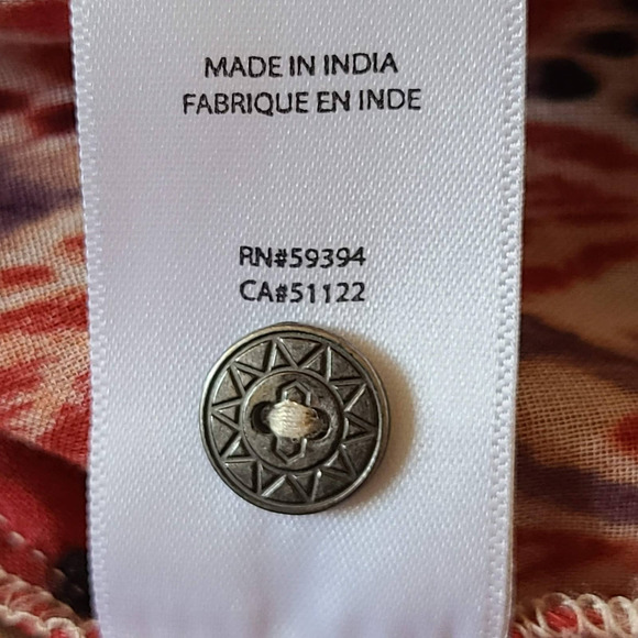 BEACHLUNCHLOUNGE Printed Peasant Top with Embroidered‎ Yoke Women's XL - Picture 13 of 13